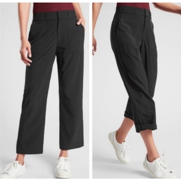 Athleta Pants - Athleta Tribeca Utility Black Crop Pants Size 10